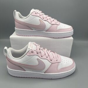 Nike Court Borough Low 2 SE GS Big Kids Shoes 6Y White/Pink Foam Or Women 7.5